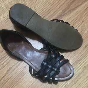 Mossimo Supply Co. Black Braided Strappy Flat Sandals